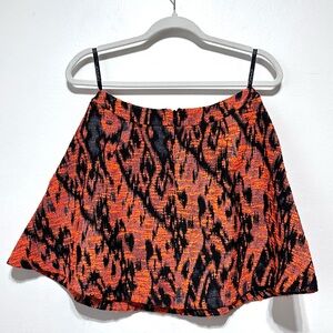 NWOT Topshop Orange Black Skater Skirt Size 6